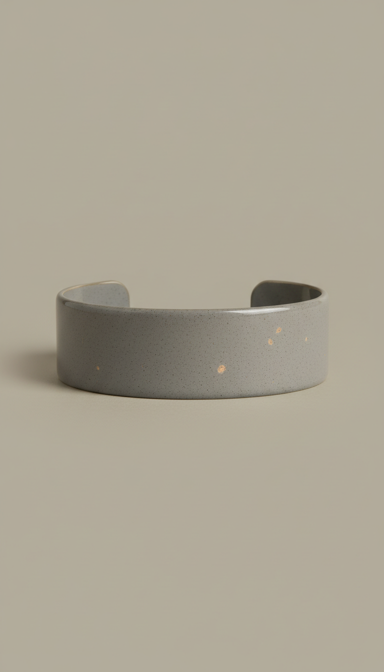 Bracciale rigido smalto grigio pietra